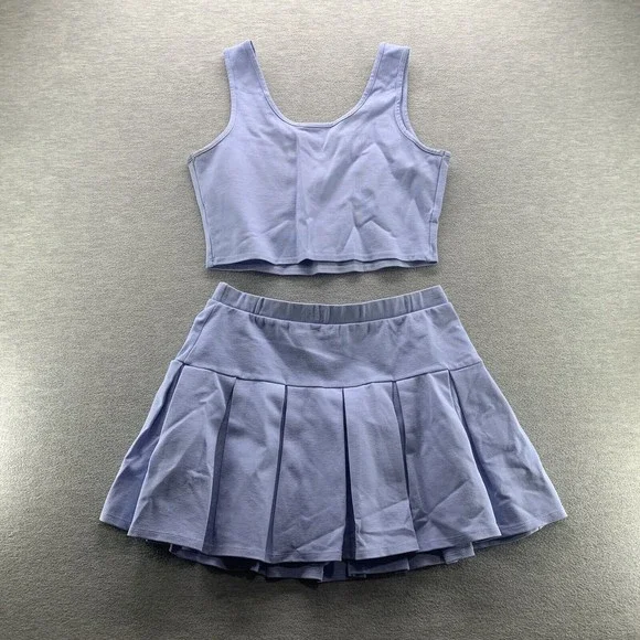 Cherry Mellow Women's Light Blue Top & Skirt Set Size Large - Picture 2 of 16